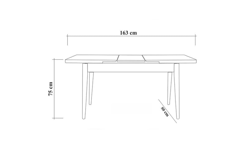 Idehult Spisebordssæt 5 dele 75 cm - Hvid/Antracit - Spisebordssæt