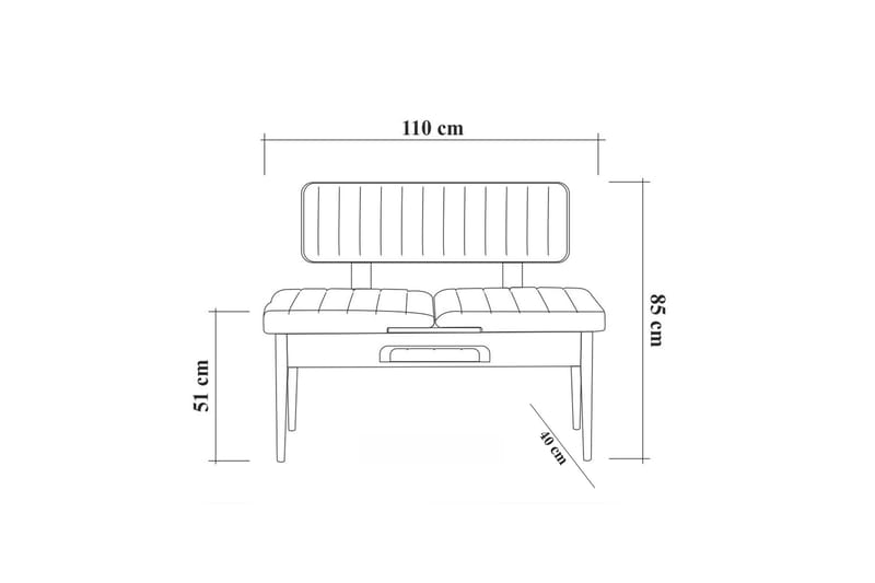 Idehult Spisebordssæt 5 dele 75 cm - Hvid/Antracit - Spisebordssæt