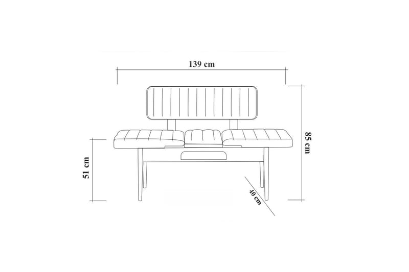 Idehult Spisebordssæt 5 dele 75 cm - Hvid/Antracit - Spisebordssæt