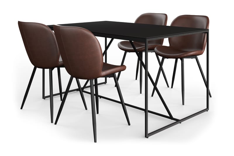 Indy Spisebord 140 cm med 4 st Esrin Spisebordsstol - Spisebordssæt