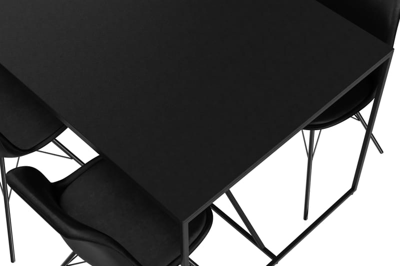Indy Spisebord 180 cm Med 6 st Shell Spisebordsstol Velour - Møbler - Borde - Spisebordssæt