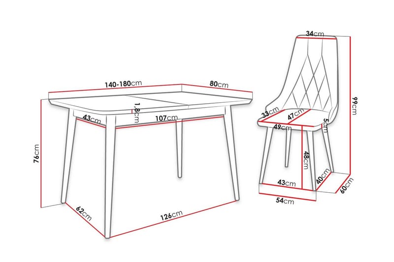 Ingram Spisebordssæt Rund Grå - Møbler - Borde - Spisebordssæt