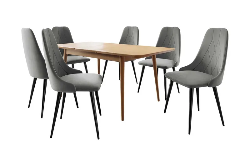 Ingram Spisebordssæt Rund Grå, undefined