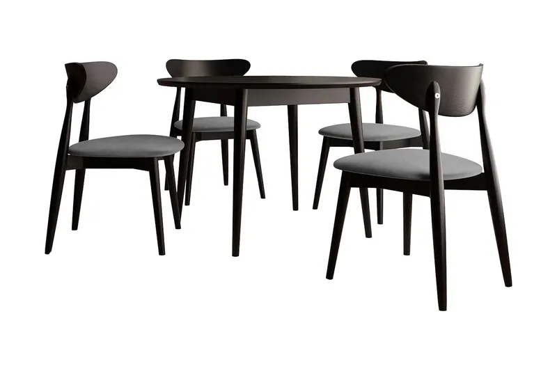 Ingram Spisebordssæt Rund Sort, undefined