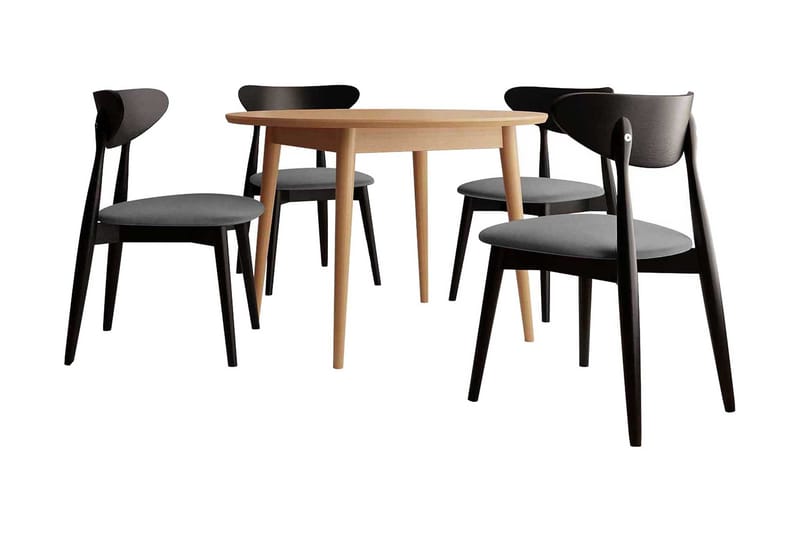 Ingram Spisebordssæt Rund Sort, undefined