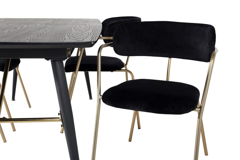Irunea Matgrupp 180 cm + 4 st Arcarazo Matstolar Venture Home Black - Møbler - Borde - Spisebordssæt