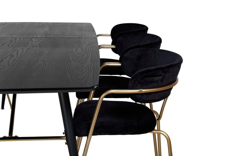 Irunea Matgrupp 180 cm + 6 st Arcarazo Matstolar Venture Home Black - Møbler - Borde - Spisebordssæt