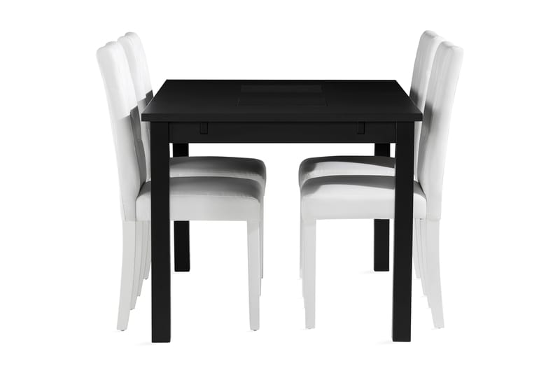 Jasmin Spisebord 140 cm med 4 Brunnevik Spisebordsstol - Sort - Møbler - Borde - Spisebordssæt