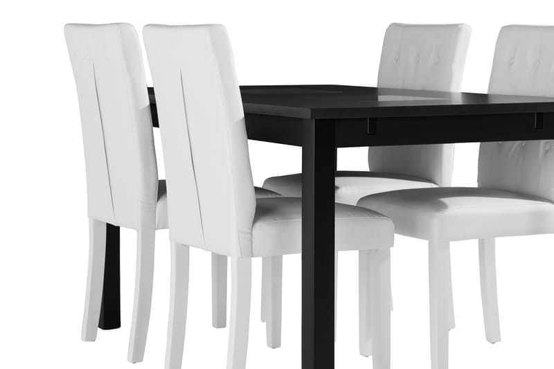 Jasmin Spisebord 140 cm med 4 Brunnevik Spisebordsstol - Sort - Møbler - Borde - Spisebordssæt