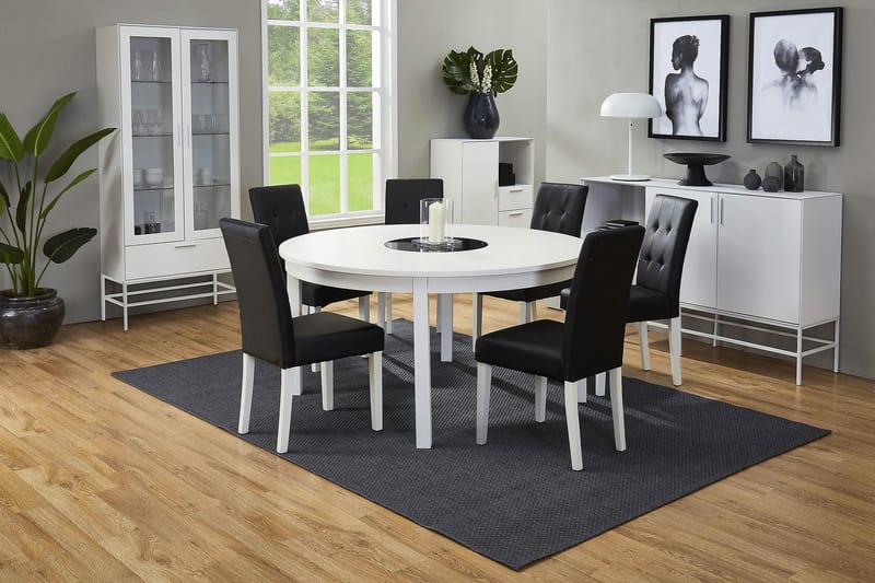 Jasmin Spisebord 150 cm med 6 Viktor spisestole - Spisebordssæt