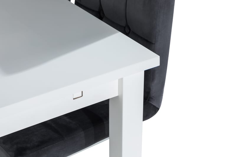 Jasmin Spisebord 180 cm Med 6 stk Jessed Spisebordsstol - Hvid/Grå - Spisebordssæt