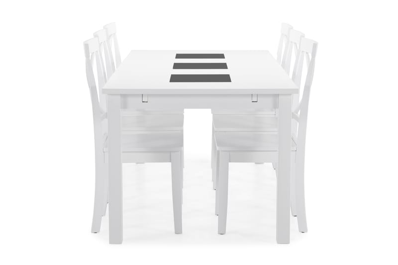 Jasmin Spisebord med 6 stk Mirimar Stole - Hvid - Spisebordssæt