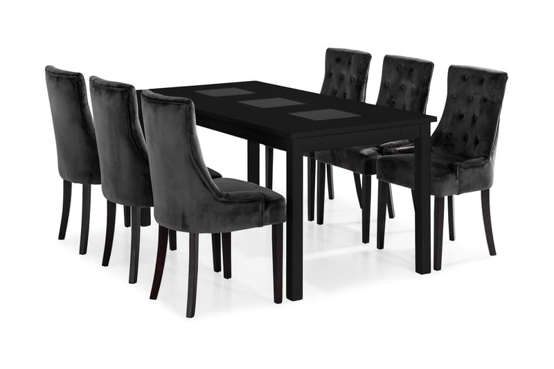 Jasmin Spisebord med 6 Victoria lænestole - Spisebordssæt