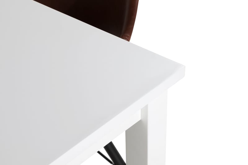 Jasmin Spisebordssæt 180 cm med 4 Kairo Stole - Hvid/Vintage Brun/Eg - Spisebordssæt