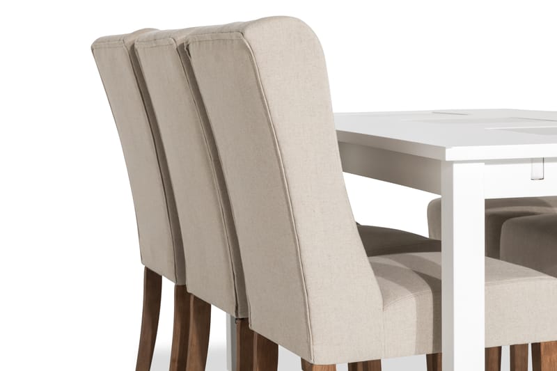 Jasmin Spisebordssæt 180 cm med 6 Irma Stole - Vintage Elm/Beige - Spisebordssæt