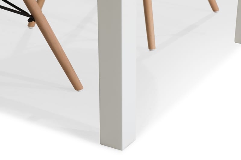 Jasmin Spisebordssæt 180 cm med 6 Kairo Stole - Hvid/Hvid/Eg - Spisebordssæt