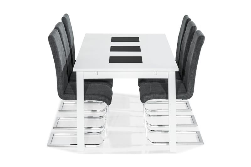 Jasmin Spisebordssæt Hvid - 6 Cibus Stole - Spisebordssæt