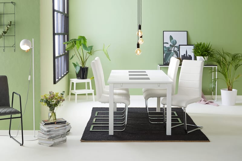 Jasmin Spisebordssæt Hvid - 6 Cibus Stole - Møbler - Borde - Spisebordssæt