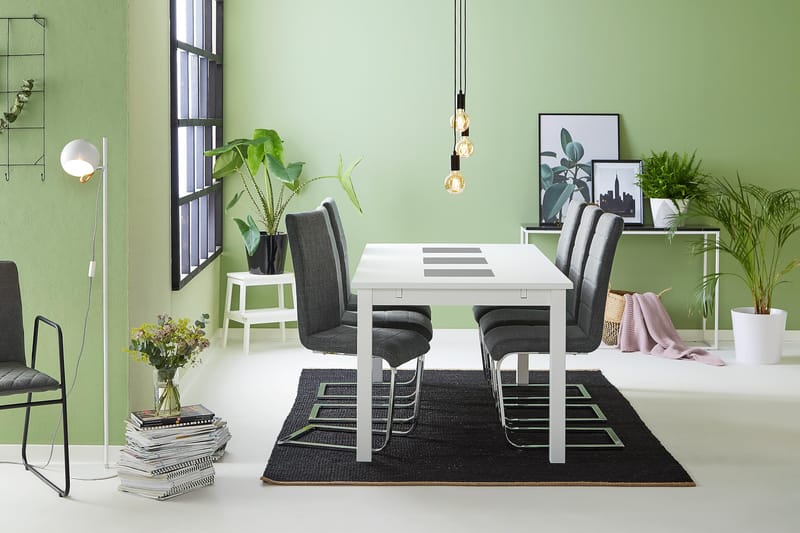 Jasmin Spisebordssæt Hvid - 6 Cibus Stole - Møbler - Borde - Spisebordssæt