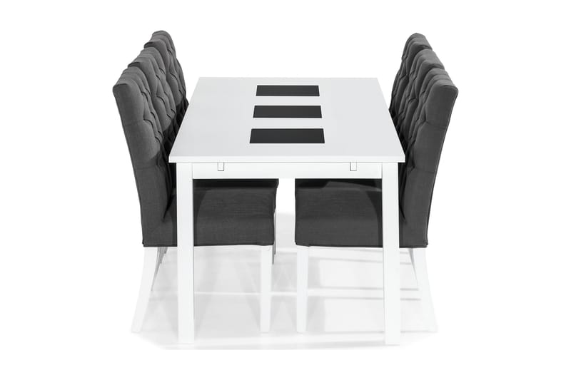 Jasmin Spisebordssæt med 6 Jenny Stole - Hvid/Grå - Spisebordssæt