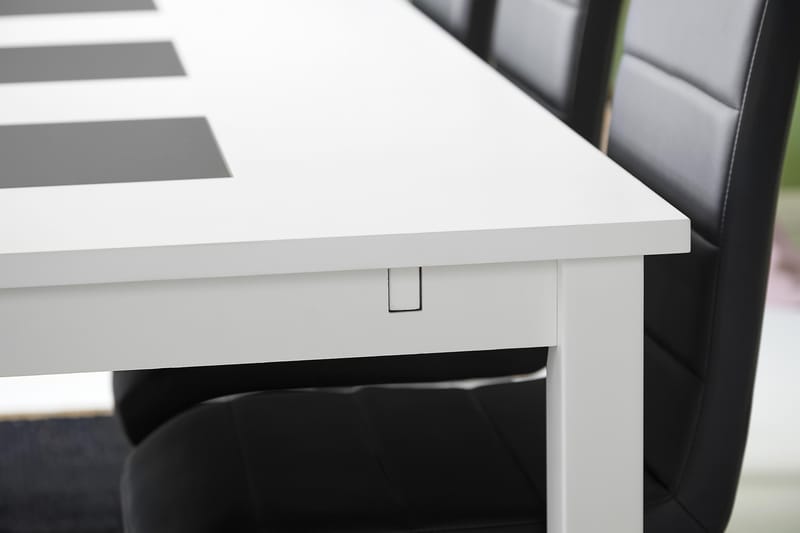 Jasmin Spisebordssæt med 6 stk Cibus Stole - Hvid/Sort - Møbler - Borde - Spisebordssæt