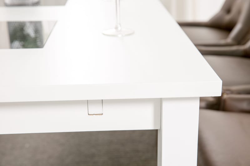 Jasmin Spisebordssæt med 6 stk Tuva Stole - Hvid/Brun Vintage - Møbler - Borde - Spisebordssæt