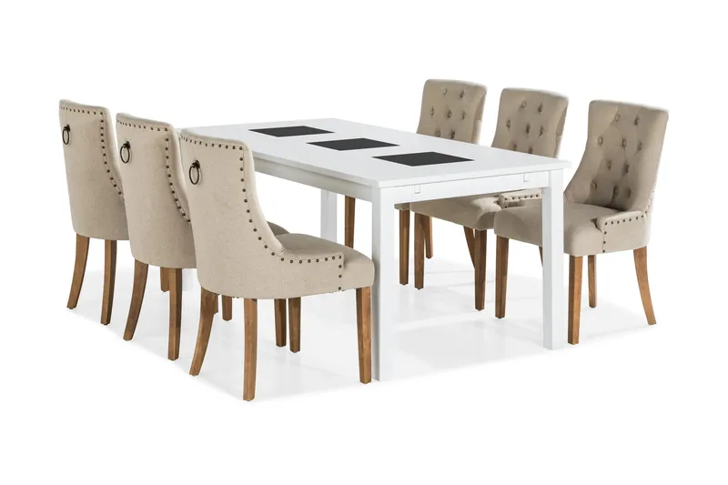 Jasmin Spisebordssæt med 6 stk Viktoria Stole, 6 Viktoria Stole