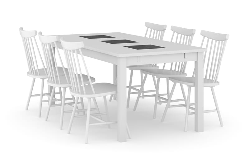 Jasmin Udvideligt Spisebord 180 cm med 6 st Narto Spisebords - Spisebordssæt