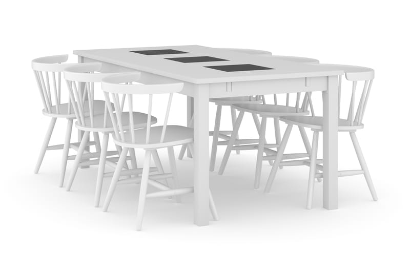 Jasmin Udvideligt Spisebord 180 cm med 6 st Varisa Spisebord - Spisebordssæt