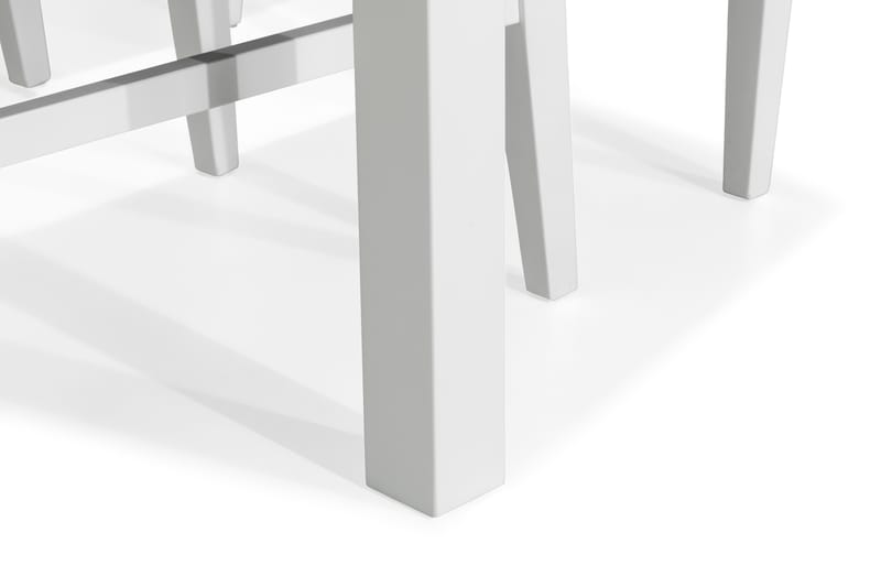 Jasmin Udvideligt Spisebordssæt 140 cm med 4 Mazzi Stole - Hvid/Sort PU/Hvid - Spisebordssæt