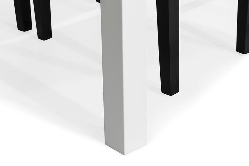 Jasmin Udvideligt Spisebordssæt 140 cm med 4 Tuva Stole - Hvid/Sort PU/Sort - Spisebordssæt