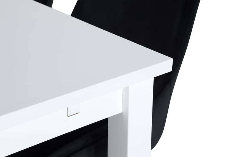 Jasmin Udvideligt Spisebordssæt 180 cm med 6 Alsarp Stol - Hvid/Sort - Spisebordssæt