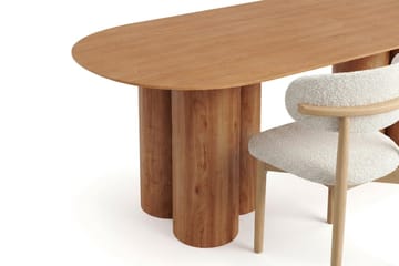Juno spisegruppe rektangulær 220 cm eg med 6 Jaiveer spisebordsstole - Eg - Møbler - Borde - Spisebordssæt