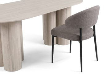 Juno spisegruppe rektangulær 220 cm hvidlaseret med 6 Sawako spisebordsstole - Hvidolieret - Møbler - Borde - Spisebordssæt
