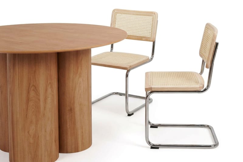Juno spisegruppe rund 110 cm eg med 4 Build spisestole - Eg - Møbler - Borde - Spisebordssæt