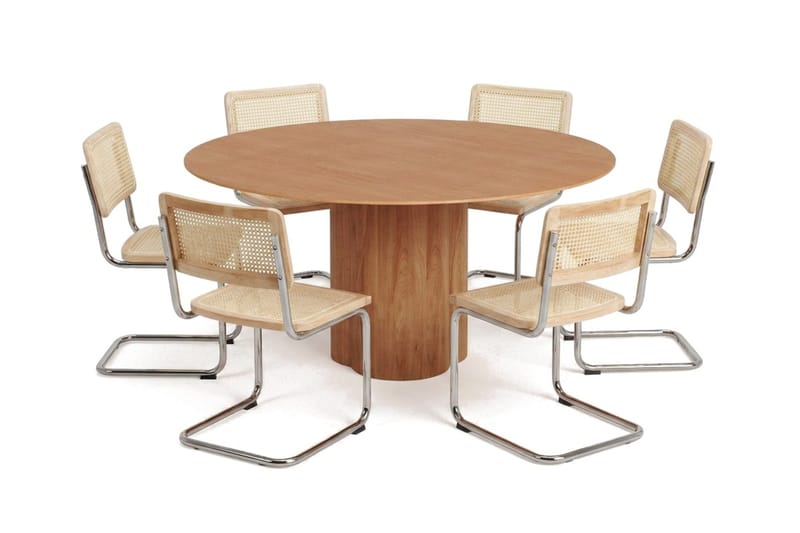 Juno spisegruppe rund 150 cm eg med 6 Build spisestole - Eg - Møbler - Borde - Spisebordssæt