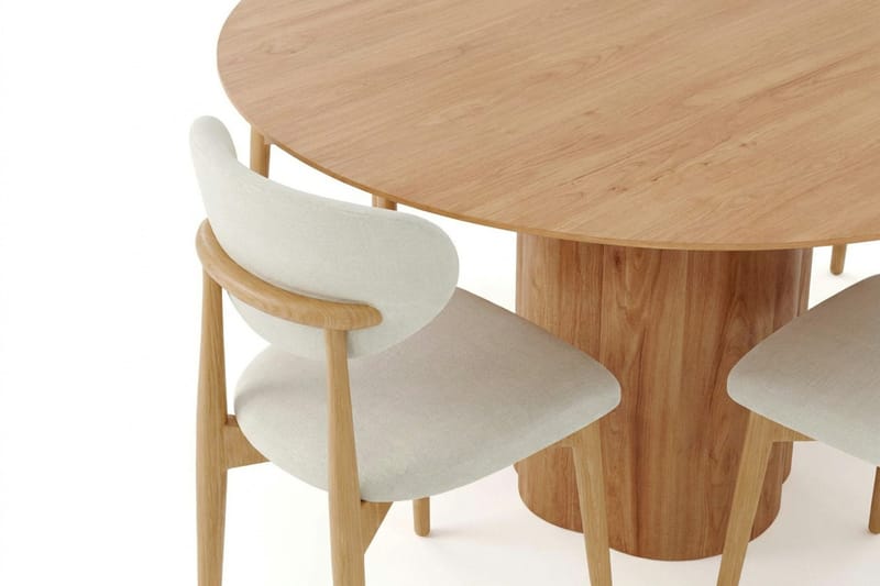 Juno spisegruppe rund 150 cm eg med 6 Molly spisebordsstole - Eg - Møbler - Borde - Spisebordssæt