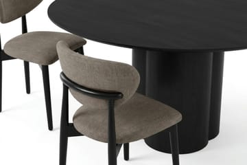 Juno spisegruppe rund 150 cm sort med 6 Molly spisebordsstole - Sort - Møbler - Borde - Spisebordssæt