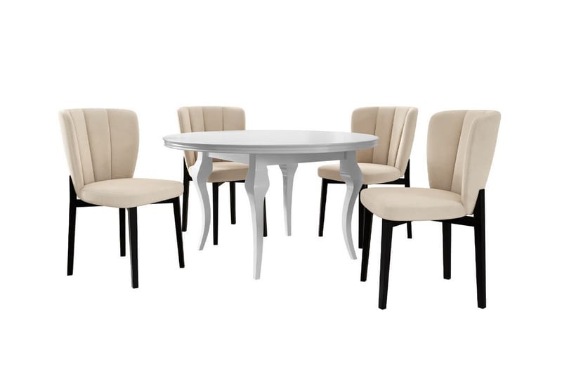 Kendale Spisegruppe - Beige/hvid/sort - M�øbler - Borde - Spisebordssæt