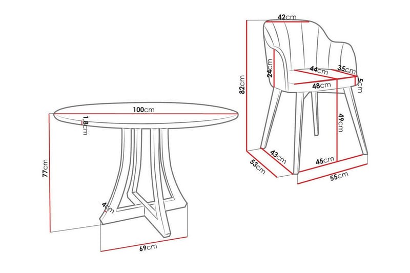 Kendale Spisegruppe - Møbler - Borde - Spisebordssæt