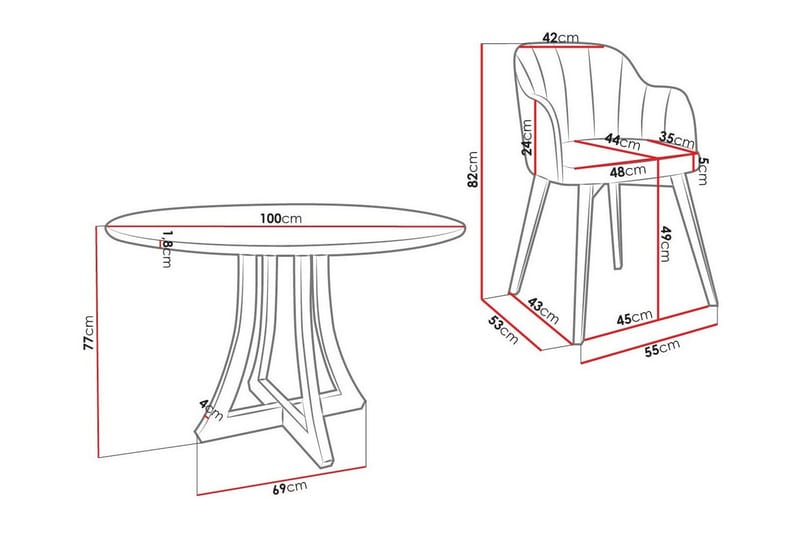 Kendale Spisegruppe - Møbler - Borde - Spisebordssæt