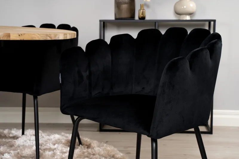 Kimberlee Spisegruppe Rund 140 cm + 4 stk Limhamn Spisestole, undefined