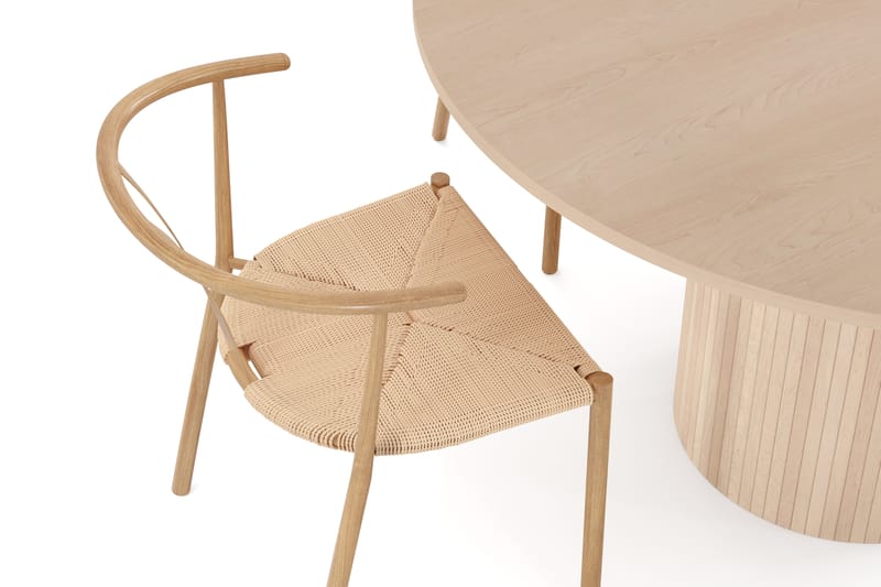 Kopparbo Spisebordssæt 130 cm Rund inkl 4 Elysia Stole - Natur - Møbler - Borde - Spisebordssæt