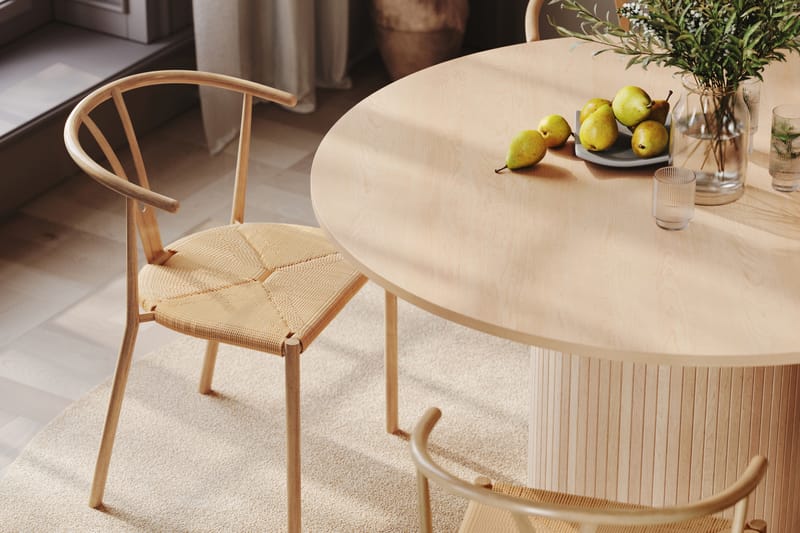 Kopparbo Spisebordssæt 130 cm Rund inkl 4 Elysia Stole - Natur - Møbler - Borde - Spisebordssæt