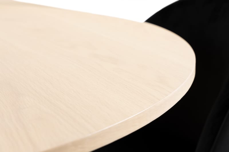Kopparbo Spisebordssæt 130 cm Rund inkl 4 Felipe Stole - Beige/Sort - Spisebordssæt