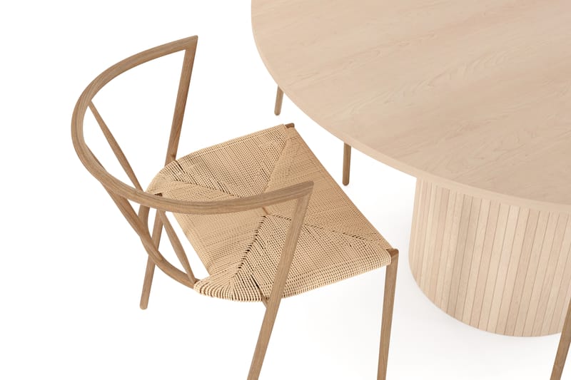 Kopparbo Spisebordssæt 130 cm Rund inkl 4 Winston Stole - Natur - Møbler - Borde - Spisebordssæt
