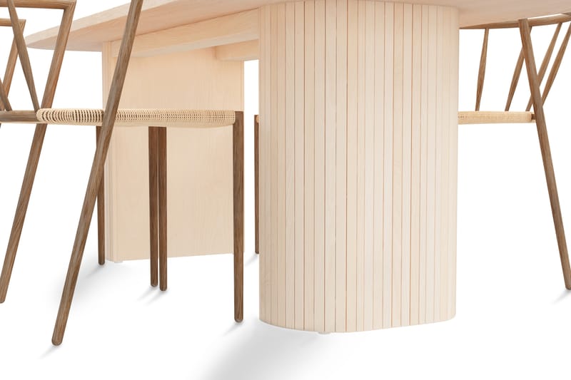 Kopparbo Spisebordss�æt 200 cm inkl 4 Winston Stole - Hvid/Brun - Møbler - Borde - Spisebordssæt
