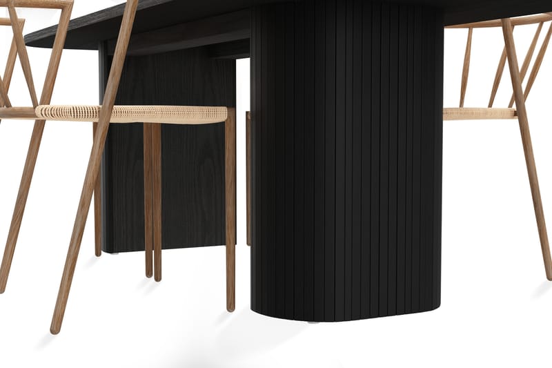 Kopparbo Spisebordss�æt 200 cm inkl 4 Winston Stole - Sort/Brun - Møbler - Borde - Spisebordssæt