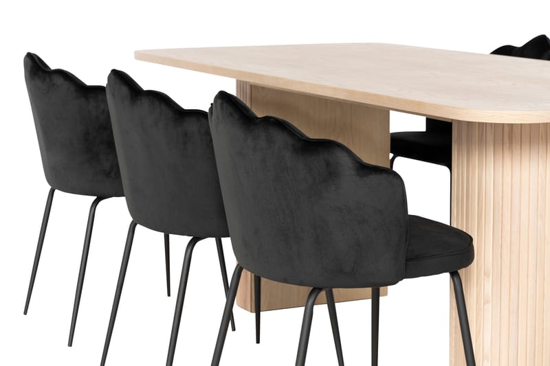 Kopparbo Spisebordssæt 200 cm inkl 6 Broddhult Stole - Hvid/Sort - Møbler - Borde - Spisebordssæt