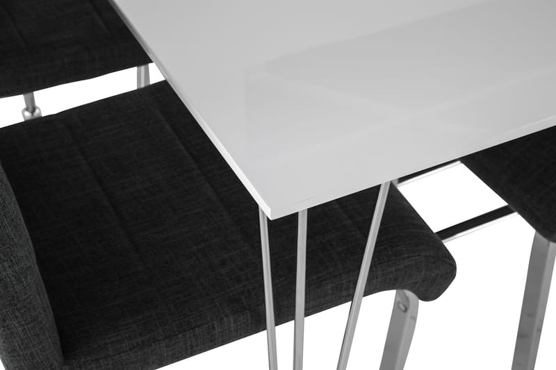 Kronblom Spisebordssæt 120cm m. 4 Cibus Stole - Hvid/Grå - Spisebordssæt